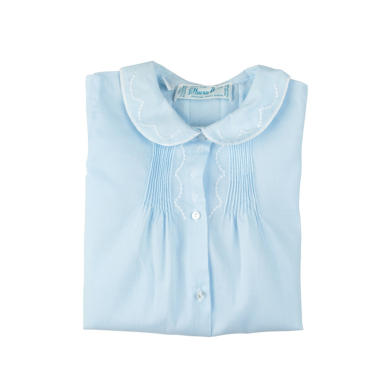 Baby Boy Embroidered Collar Folded Daygown