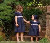 Navy Smocked Holiday Dress