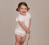 Girls Eyelet Knit Romper