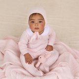 Girls Peter Pan Cable Knit Romper & Bonnet 