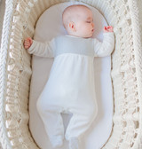 Baby Chevron Velour Romper with Bonnet Grey