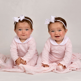 Girls Peter Pan Diamond Knit Romper