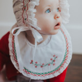 Smocked Ruffle Holiday Bib From Feltman Brothers