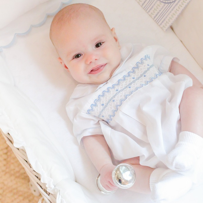 Veronica Yellow Handsmocked Boy Romper