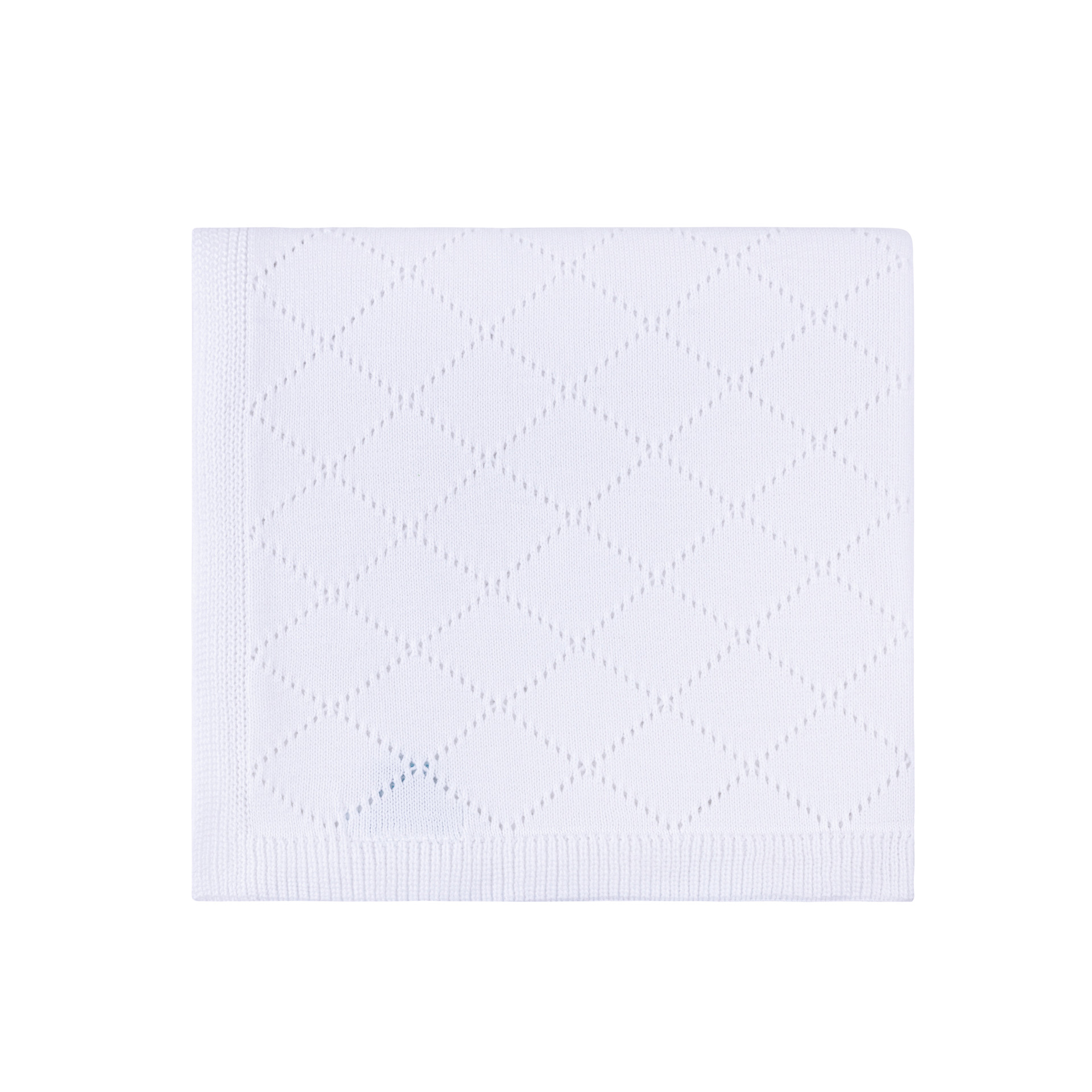 Feltman Brothers Pointelle Knit Ruffle Blanket, Blue main image 1