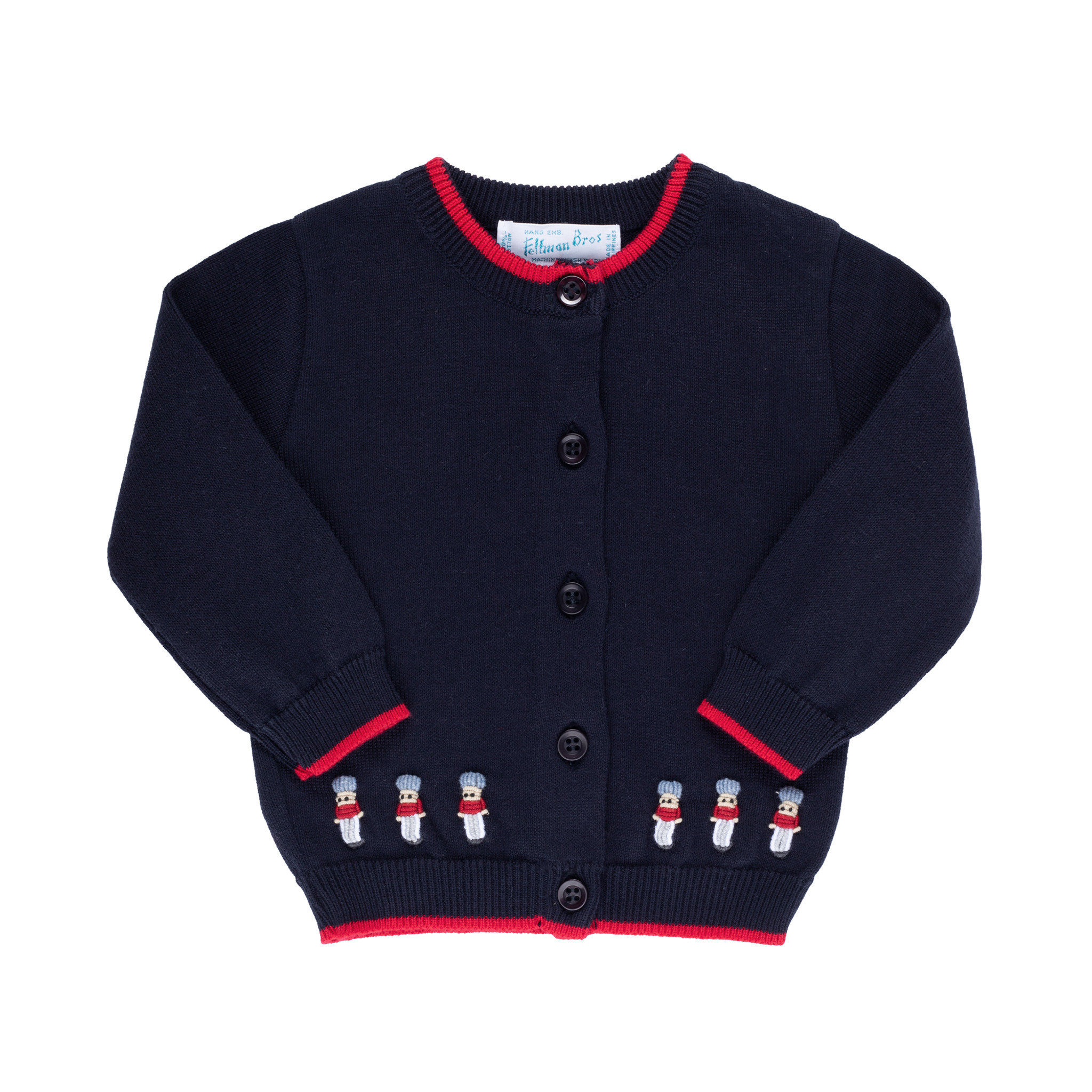 Boys Christmas Navy Cardigan with Soldier Embroidered I Feltman