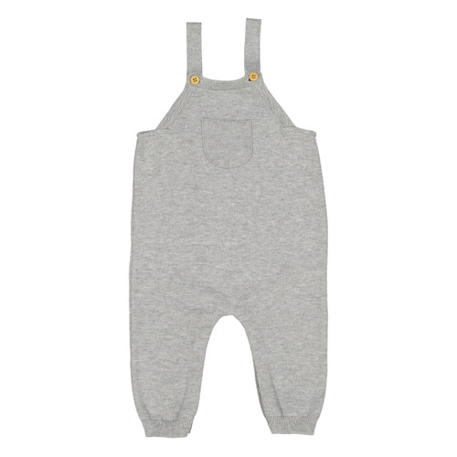 Grey Classic Knit baby Overalls