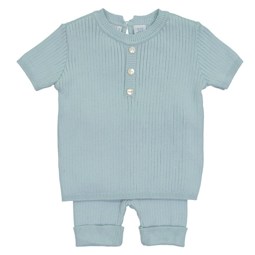 Mock Button Short Ribbed Set From Feltman Brothers