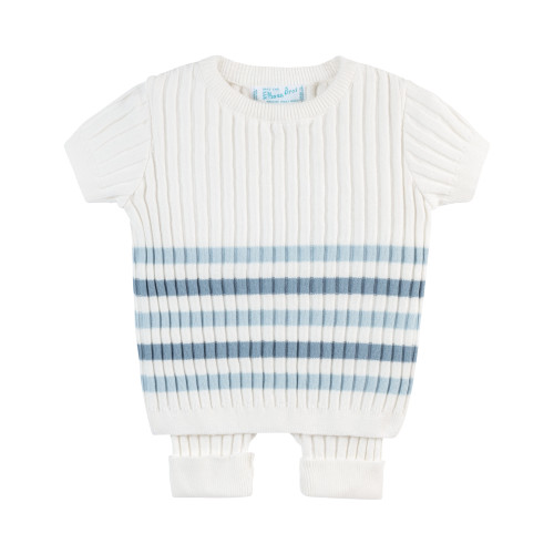 Boys Knit Striped Ribbed Set