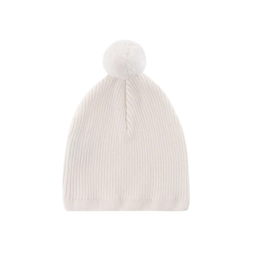 Ribbed Knit Pom Pom Beanie