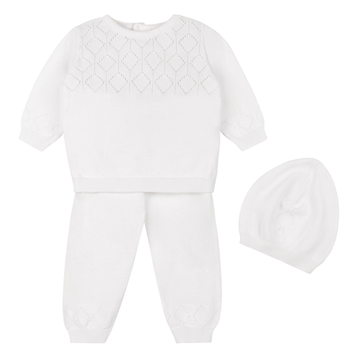 Lux Pointelle Knit Set with Hat
