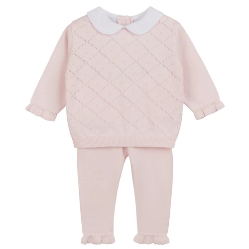 Girls Peter Pan Diamond Knit Set