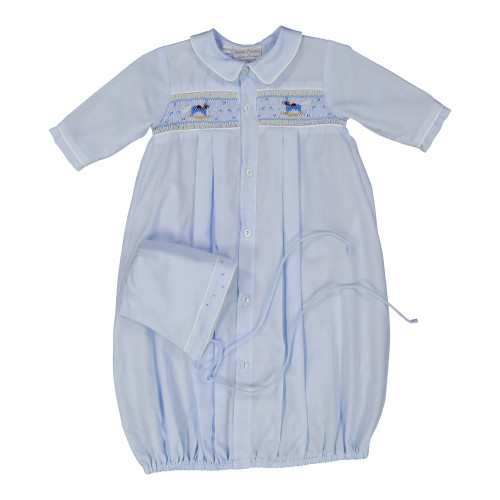 Rocking Horse Smocked Take Me Home Gown with Hat