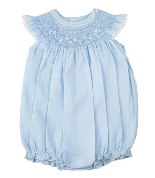 Smocked Baby Girl Bubble with Fly Sleeve | Feltman Brothers