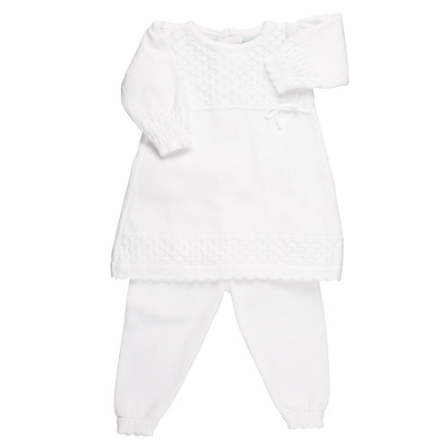 Girls White Special Occasion Knit 2-Piece by Feltman Brothers