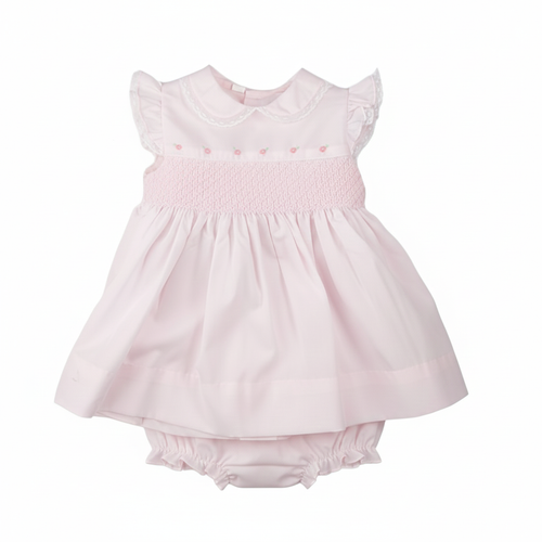 Smocked Lace Fly Sleeve Dress