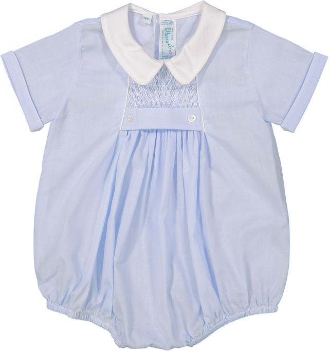 Feltman Brothers Infant Baby Boys Smocked Teenie Weenie Creeper Bubble - Blue