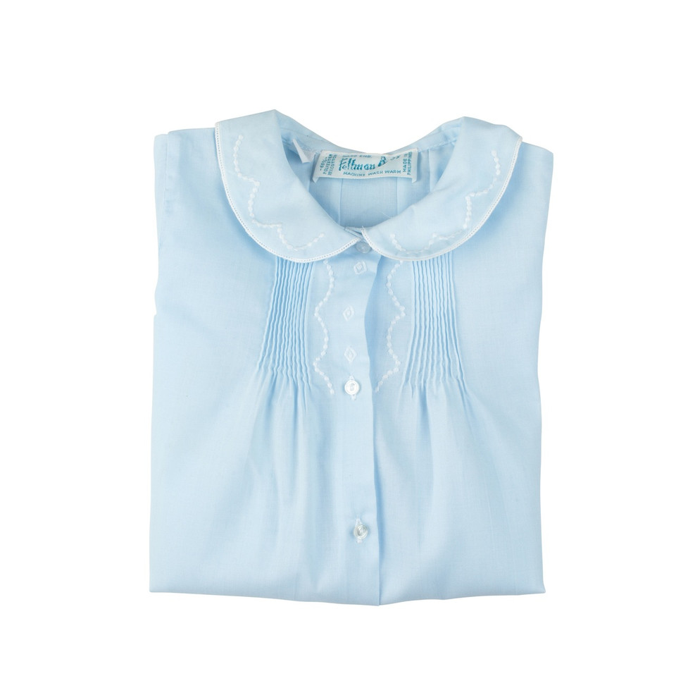Boys Train Embroidery Folded Daygown main image 1