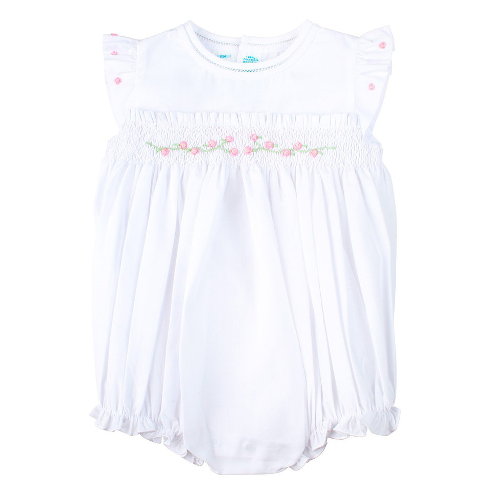 Feltman Brothers Baby Girls White Secret Garden Smocked Sleeveless Bubble