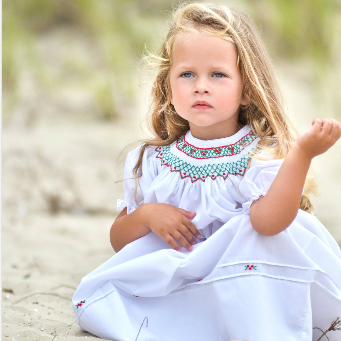 Short Sleeve Holiday Bishop Dress 