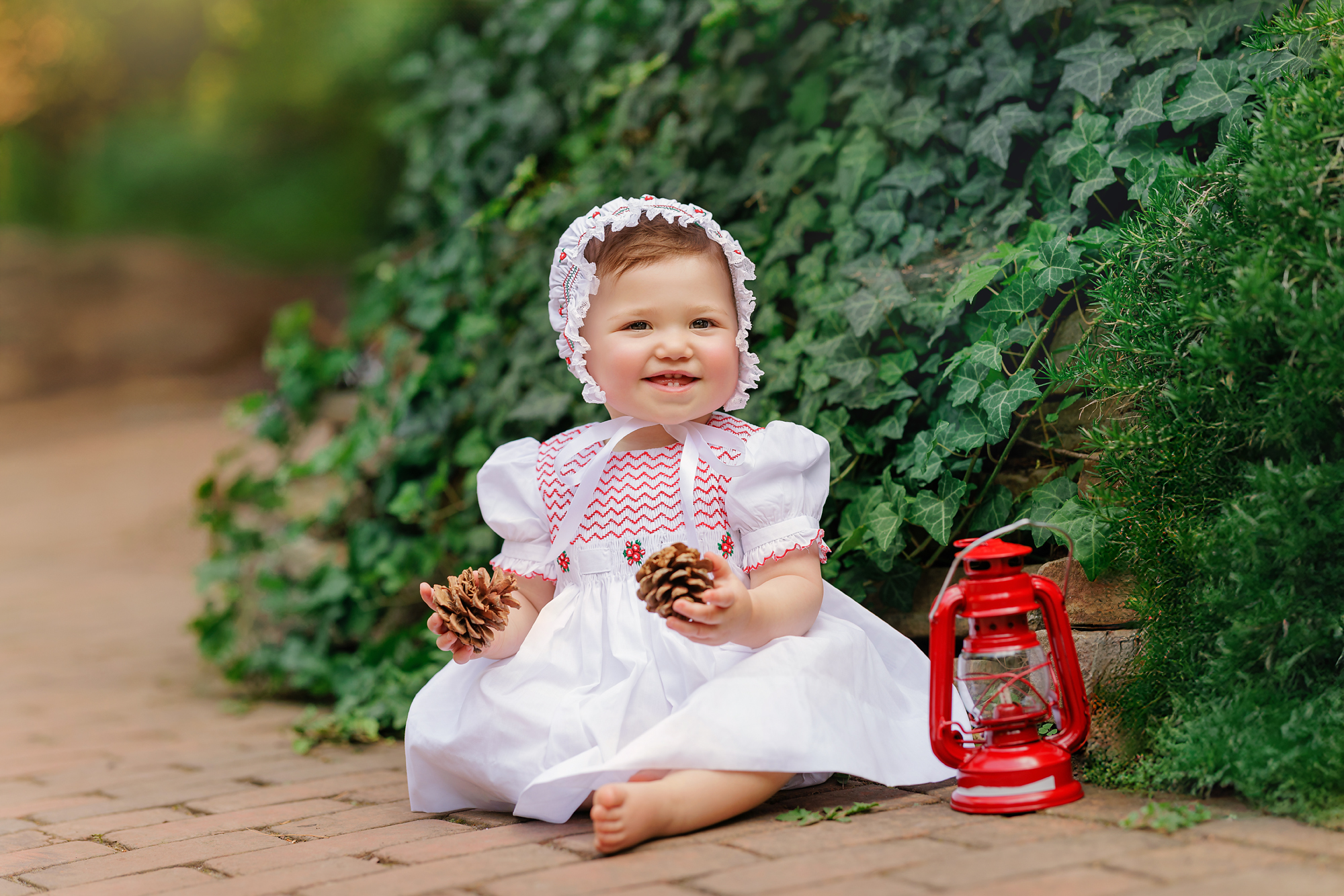 newborn holiday dresses Jessica Newborn Gown & Bonnet at Baby Beau & Belle