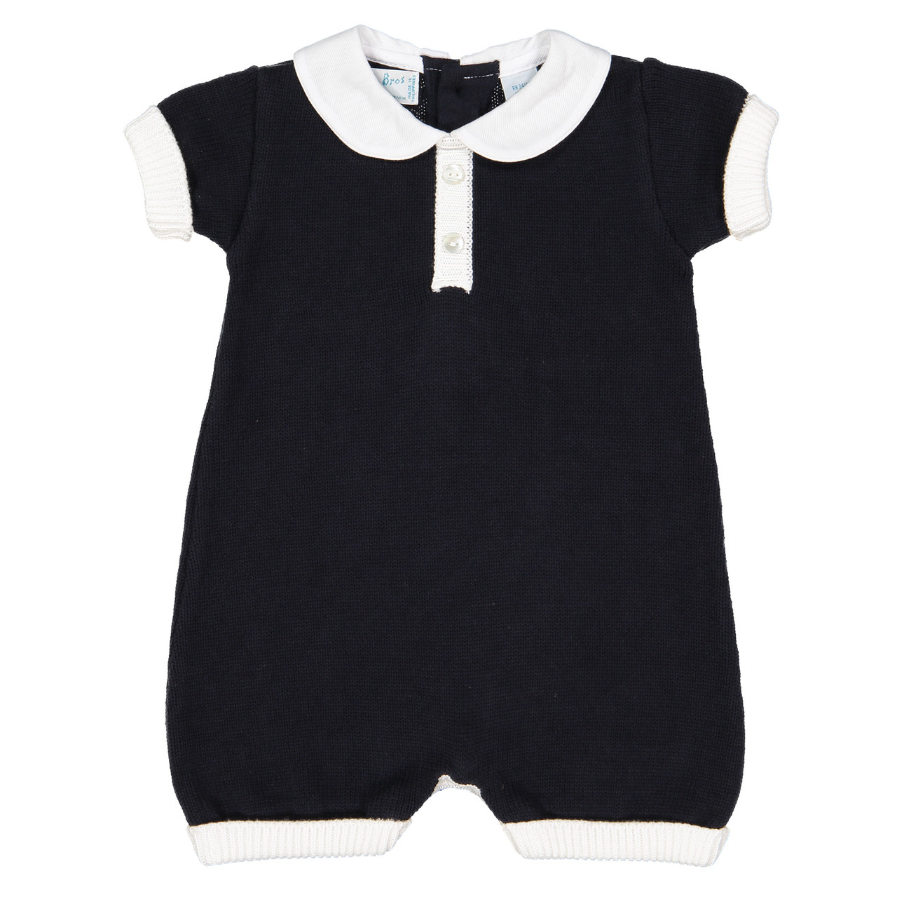 Image of Pique Collared Knit Shortall