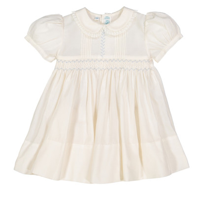 Smocked Ivory Vintage Dress For Baby Girl and Toddler I Feltman Brothers