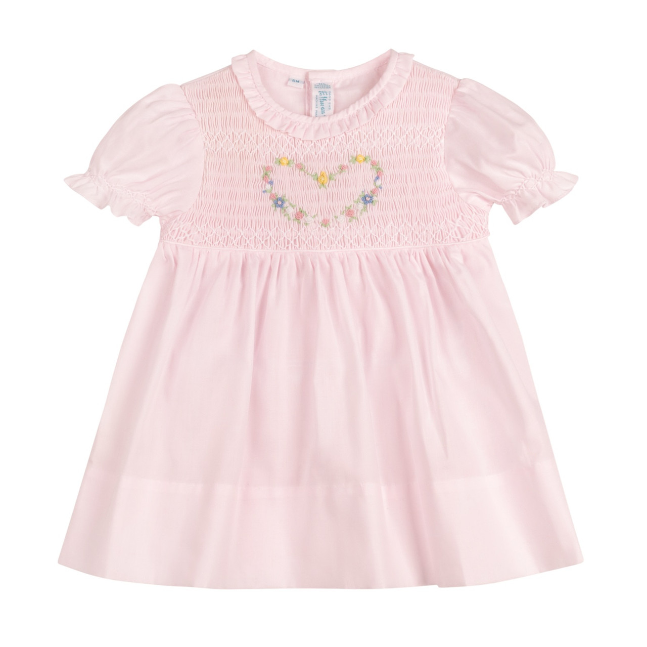 Image of Girls Smocked Heart Dress