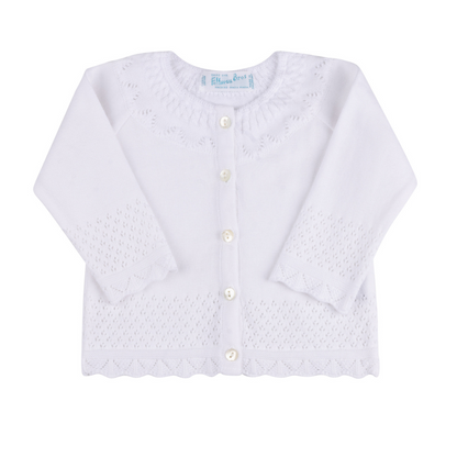 Pointelle Ruffle Knit Cardigan I Feltman Brothers