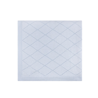 Feltman Brothers Pointelle Knit Ruffle Blanket, Blue