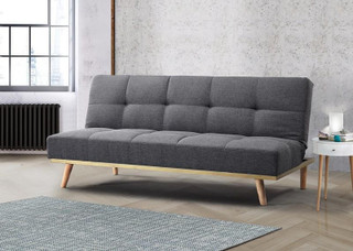 Snug Dark Grey Fabric Sofa Bed - Triple Use, Seat, Recliner or Bed