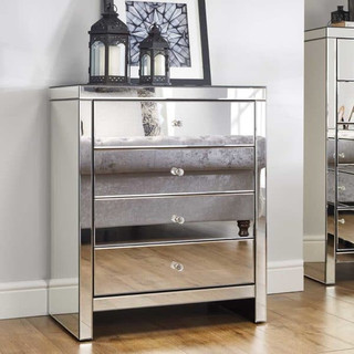 Seville 4 Drawer Mirrored Chest of Drawers