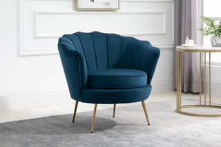 Ariel Easy Accent Blue Velvet Chair