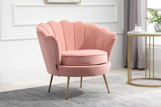 Ariel Easy Accent Coral Velvet Chair