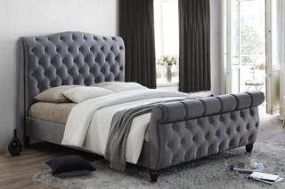 Colorado Classic Luxurious Sleigh Bed - Grey