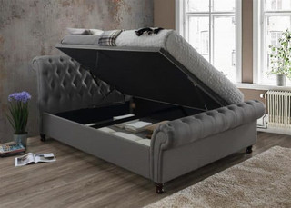 Castello Ottoman Storage Rolltop Bed - Grey