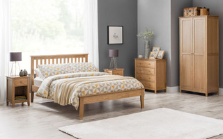 Salerno Shaker Bed - Solid Oak