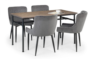 Carnegie Dining Table & 4 Luxe Grey Chairs