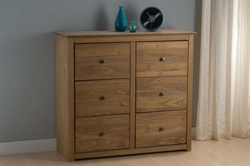 Santiago 6 Drawer Rustic Bedroom Chest of Drawers