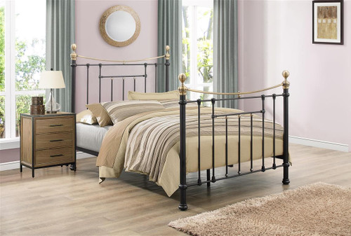 Bronte Classic Victoriana Metallic Bed - Black