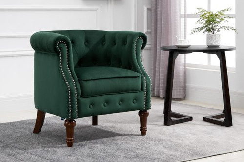 Freya Easy Accent Chesterfield Arm Chair - Green