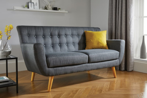 Loft Scandinavian Retro 3 Seater Sofa - Grey