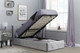 Crushed Velvet Ottoman Storage Bed - Steel