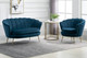 Ariel Easy Accent Blue 2 Seat Velvet Sofa