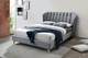 Elm  Classic Fan Shaped Winged Bed - Grey Fabric