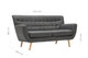 Loft Scandinavian Retro 3 Seater Sofa - Grey