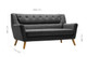 Lambeth Retro Streamline 3 Seater Large Sofa - Grey