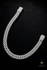15mm Floral Cross Chain Necklace - 22" White Gold