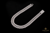18mm Fancy Cut Bezel Set Necklace - 22" White Gold