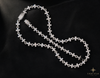 3.5mm Round Emerald Tennis Chain Necklace - 22" White Gold